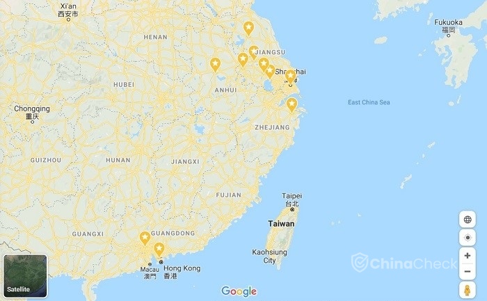 production areas of solar panels in China