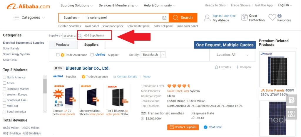 suppliers on Alibaba
