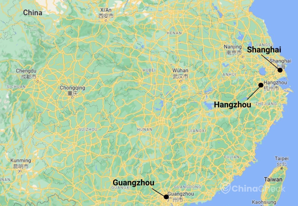 Cosmetics production areas in China