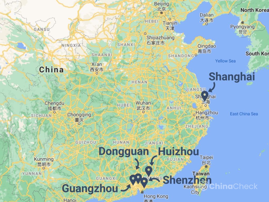 Vape manufacturers in China map