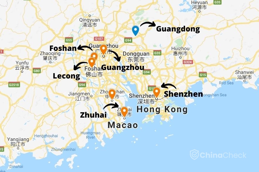 Production areas of furniture - cities