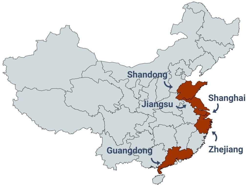 Importing electric car chargers from China to the EU map