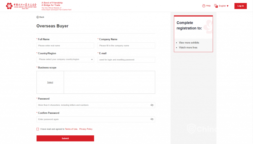 Canton Fair registration