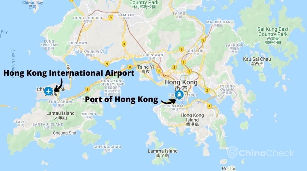 Cargo ports in Hong Kong