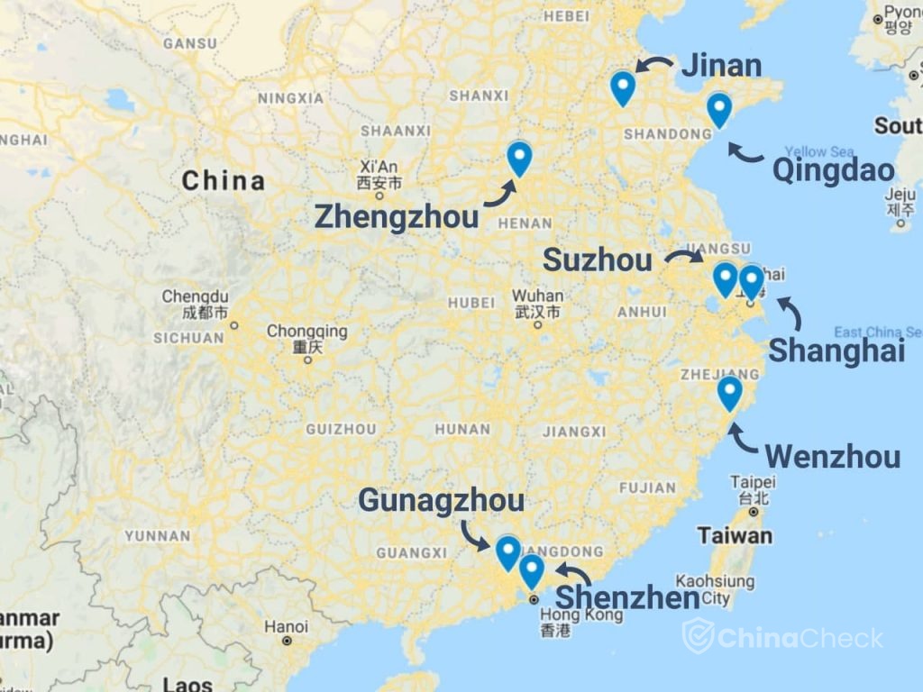 Importing production line from China - map