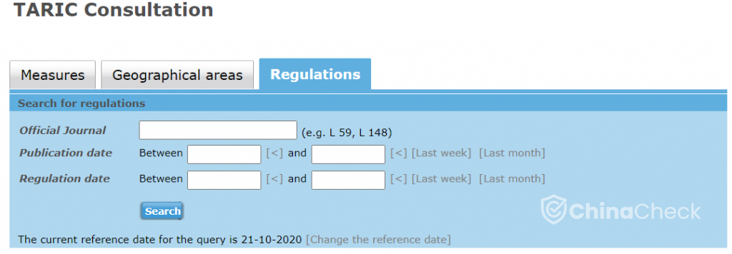 TARIC regulations
