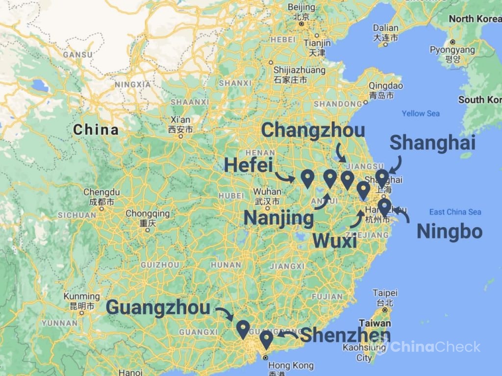 Importing solar panels from China manufacturers map