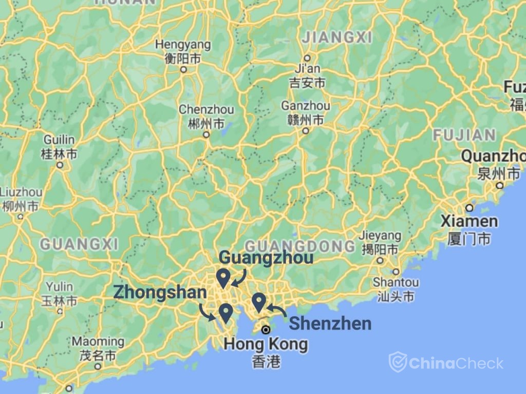 Importing led lights from China - map