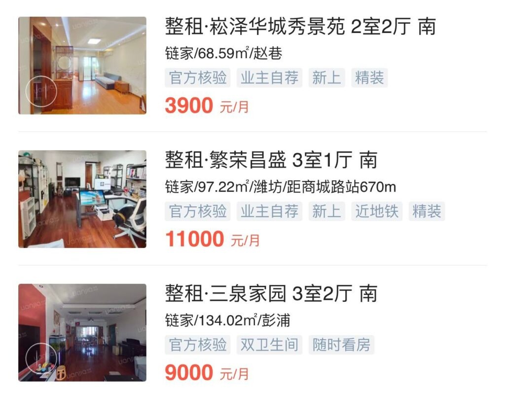 Rent in Shanghai