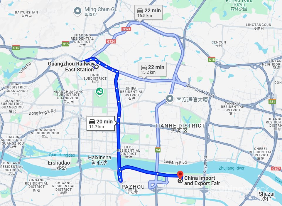 How to get from Guangzhou East Railway Station to Canton Fair