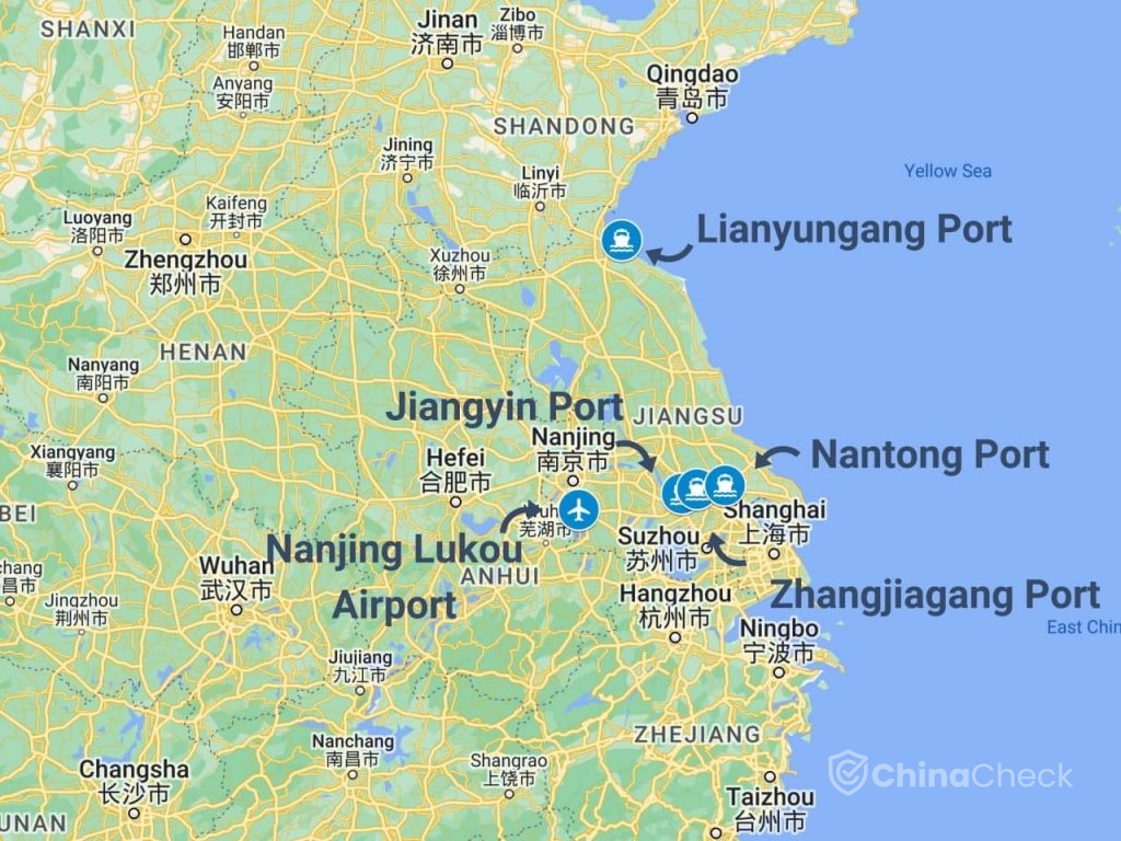 Ports in Jiangsu, China