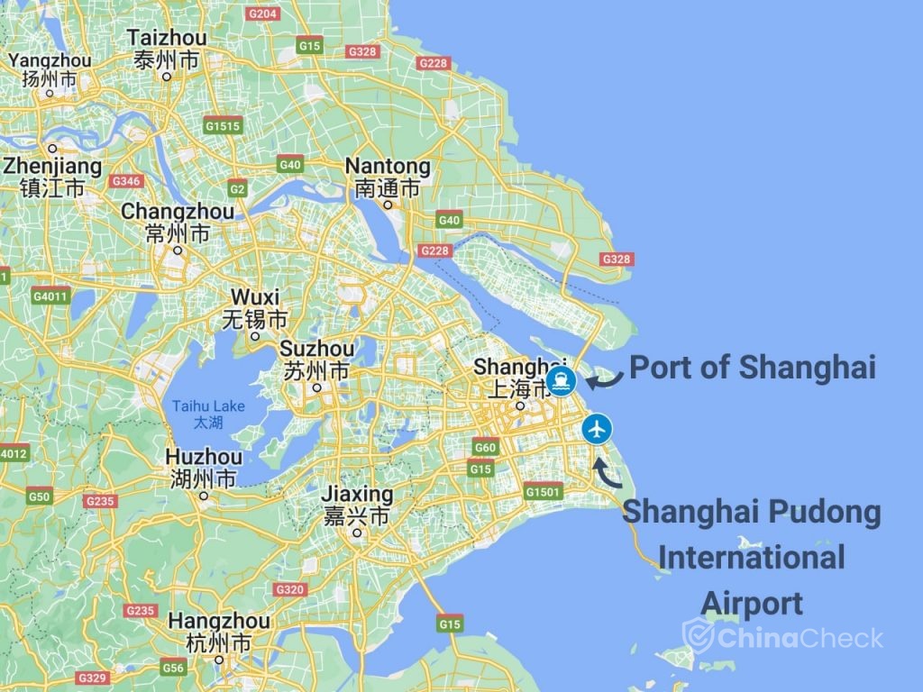 Port of Shanghai and Pudong Airport