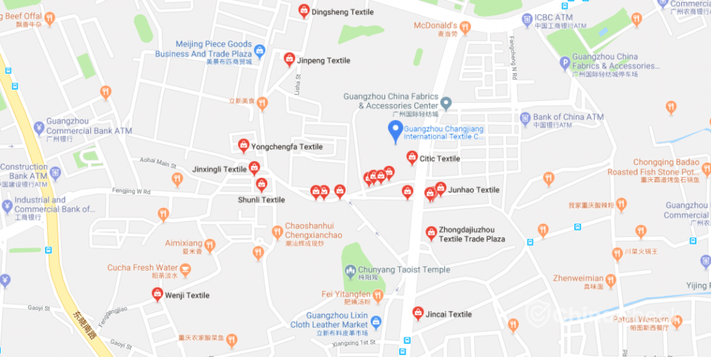 Guangzhou fabric market map