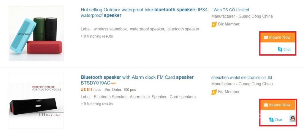 Contacting suppliers on DIYTrade