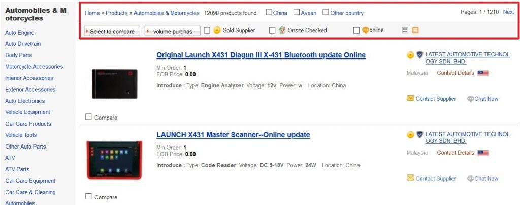 Searching on ChinaAseanTrade