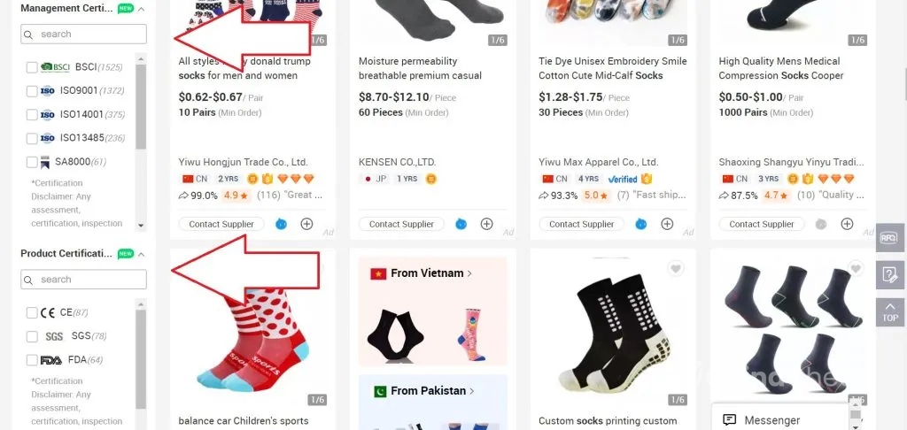 how to buy on alibaba specifications