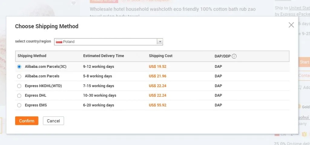 how to buy on alibaba shipping method