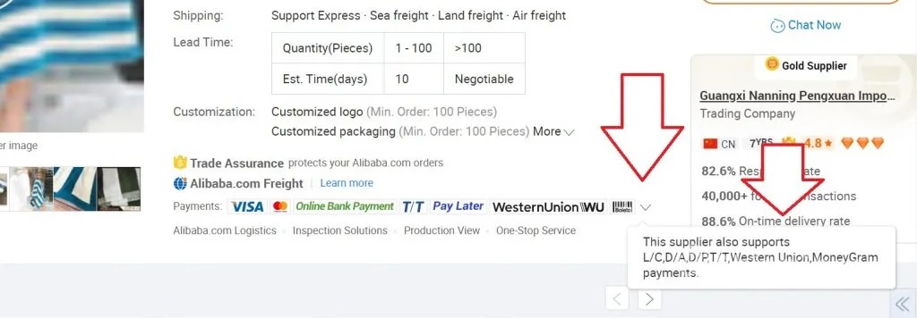how to buy on alibaba payment