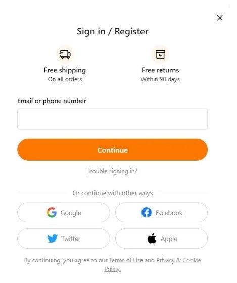 Register on Temu 2
