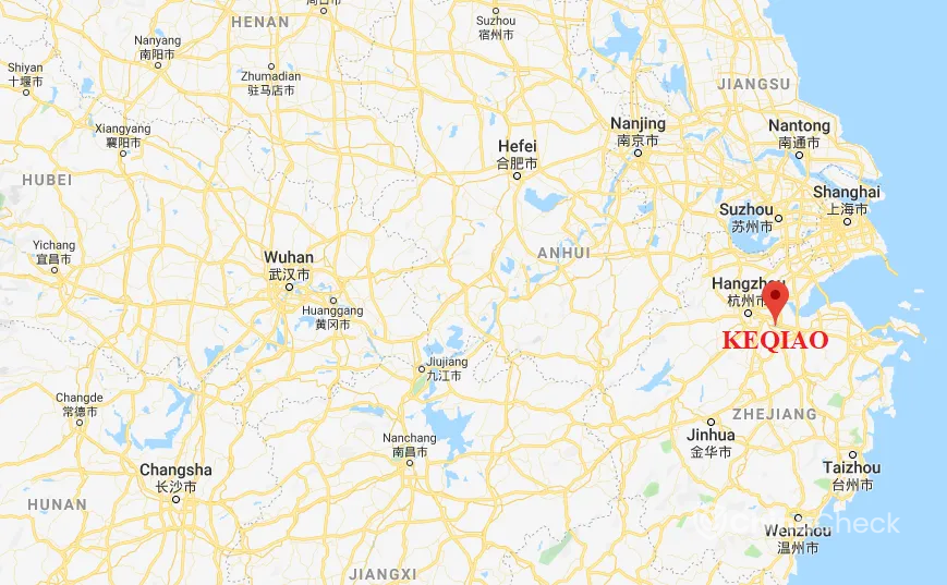 Keqiao on map