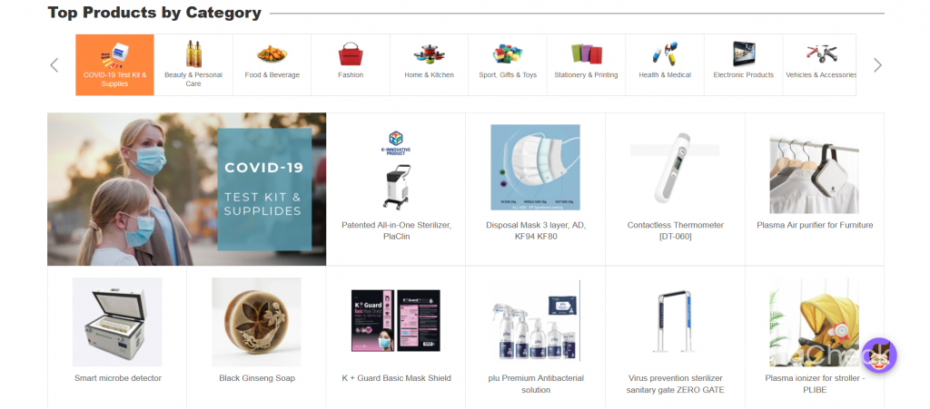 Top products on the Korean Alibaba